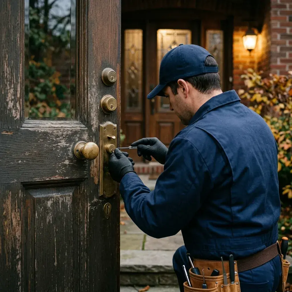 A1 Express automotive locksmith working on a car lockout in St. Louis